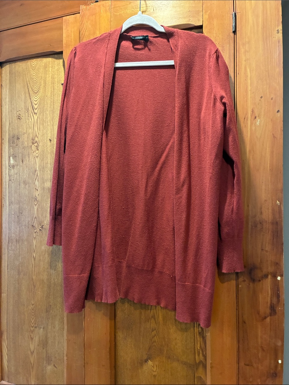 Open-Front Rust Cardigan Sweater for Women